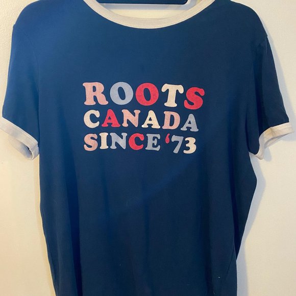 Roots Navy T-Shirt - Picture 1 of 2